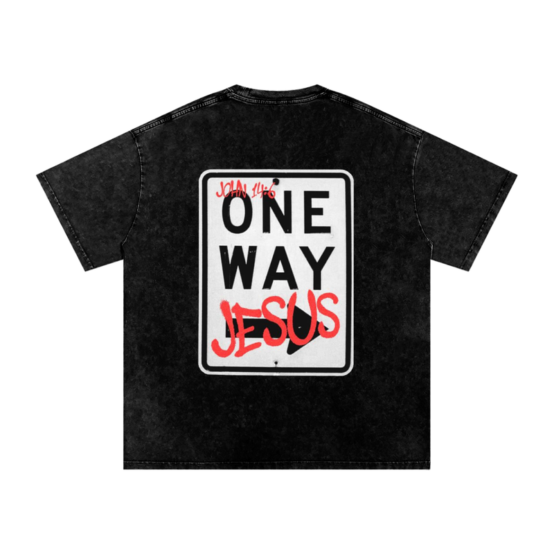 One Way Washed Oversized Tee